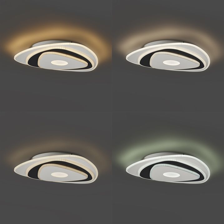 Designerska lampa sufitowa biała z ciemnoszarym organicznym kształtem z LED z możliwością ściemniania - Taylor