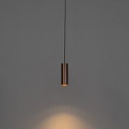 Candeeiro-suspenso-de-design-em-bronze-escuro-com-adaptador-de-calha-trifásico---Tubo-trifásico