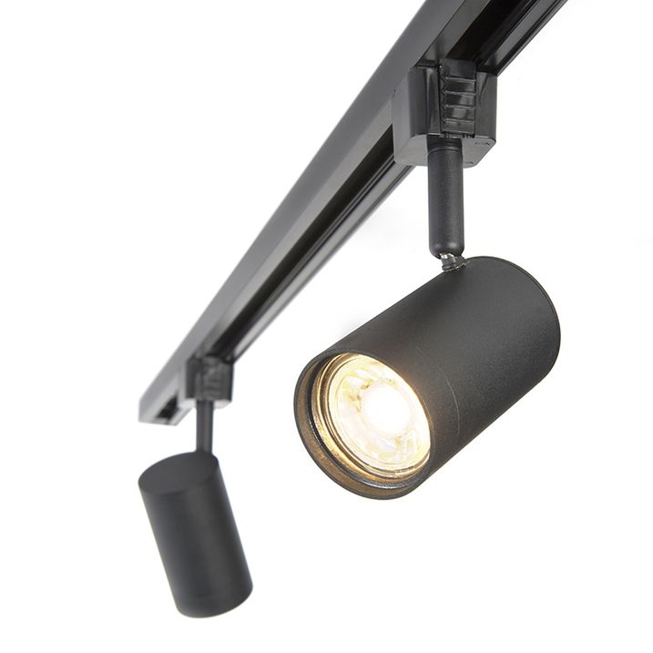 Smart railsysteem zwart incl. 3 WiFi GU10 1-fase - Iconic Jeana
