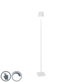 Buiten vloerlamp wit incl. LED met touch dimmer oplaadbaar - Janet