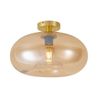 Art Deco plafondlamp messing met amber glas 40cm - Busa