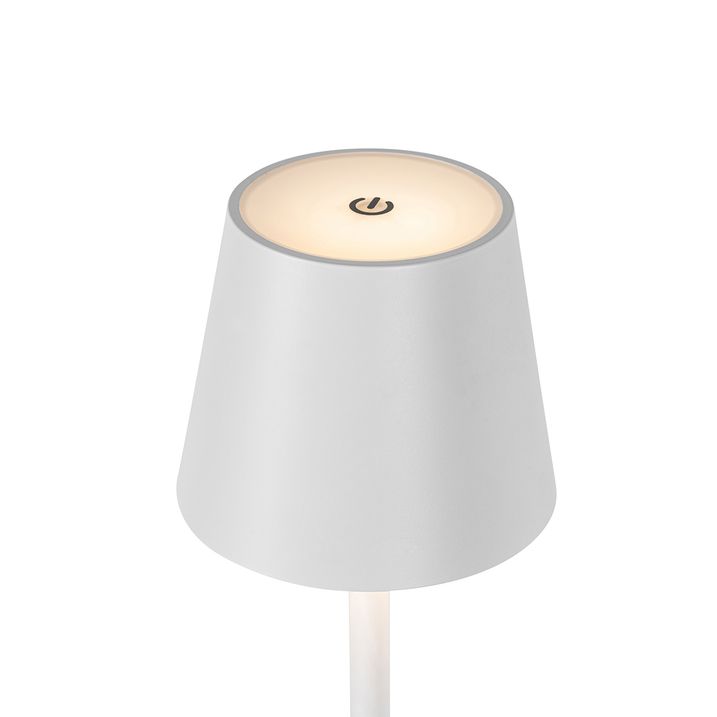 Buiten vloerlamp wit incl. LED met touch dimmer oplaadbaar - Janet