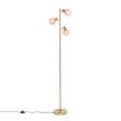 Art-Deco-podna-lampa-zlatna-sa-roze-staklom-3-svetla---Vidro