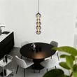 Lampă-suspendată-Art-Deco-neagră-cu-sticlă-fumurie-și-transparentă-5-lumini-incl.-LED---Lizzy
