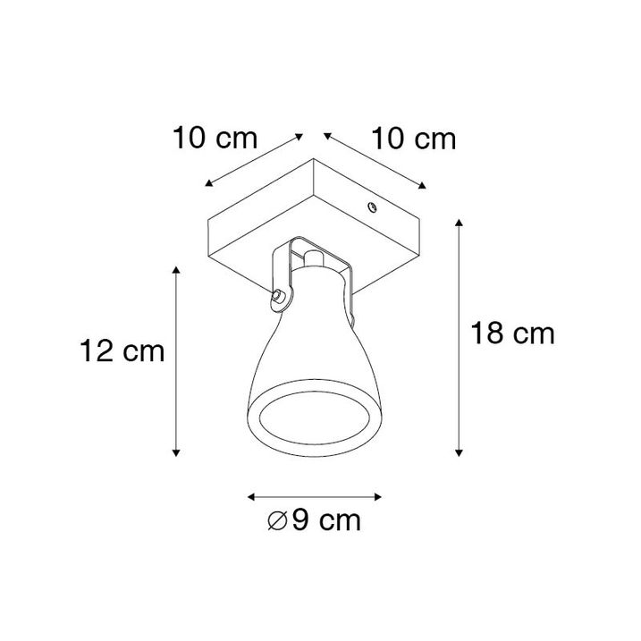 Faretto da soffitto industriale legno con cemento - Creto