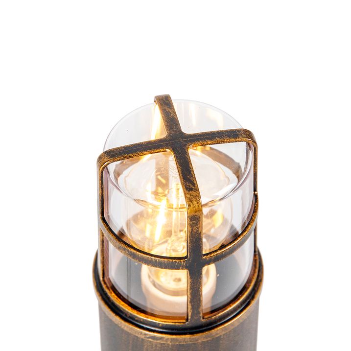Vintage staande buitenlamp antiek goud IP54 50 cm - Kiki