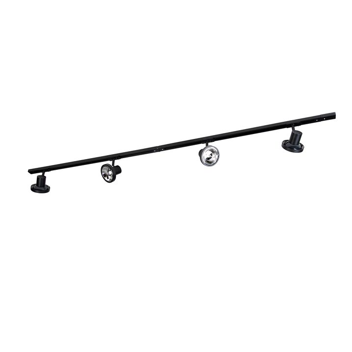 Modern railsysteem met 4 zwarte spots 1-fase 200 cm - Iconic Jeany