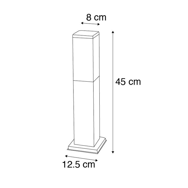 Pametna zunanja svetilka temno siva 45 cm, vključno z WiFi P45 - Malios