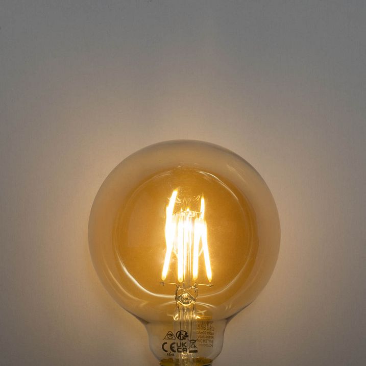Sæt af 5 E27 3-trins dæmpbar LED-pære guld G95 4W 450lm 2700K