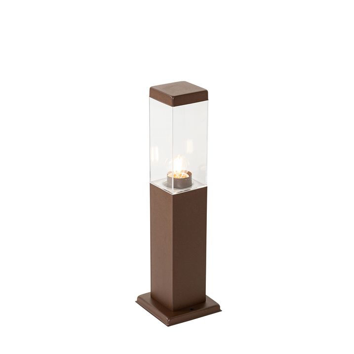 Borne d'extérieur intelligente marron rouille 45 cm avec P45 - Malios