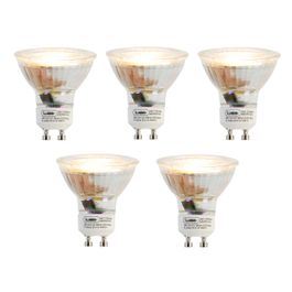 Sada 5 stmívatelných LED žárovek GU10 s 3stupňovým stmíváním v Kelvinech 3W 180lm 2000K-2700K