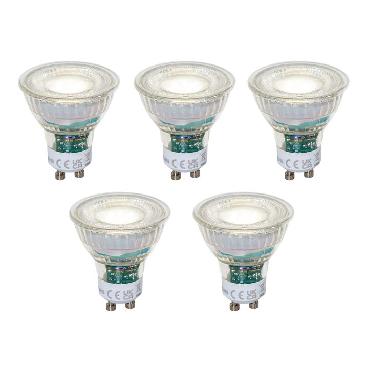 Set od 5 GU10 50mm Zatamnjivih LED Žarulja Prozirne 2.5W 450 lm 4000K