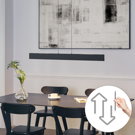 Suspension moderne noire avec LED à intensité variable en 3 étapes Easylift - Straight