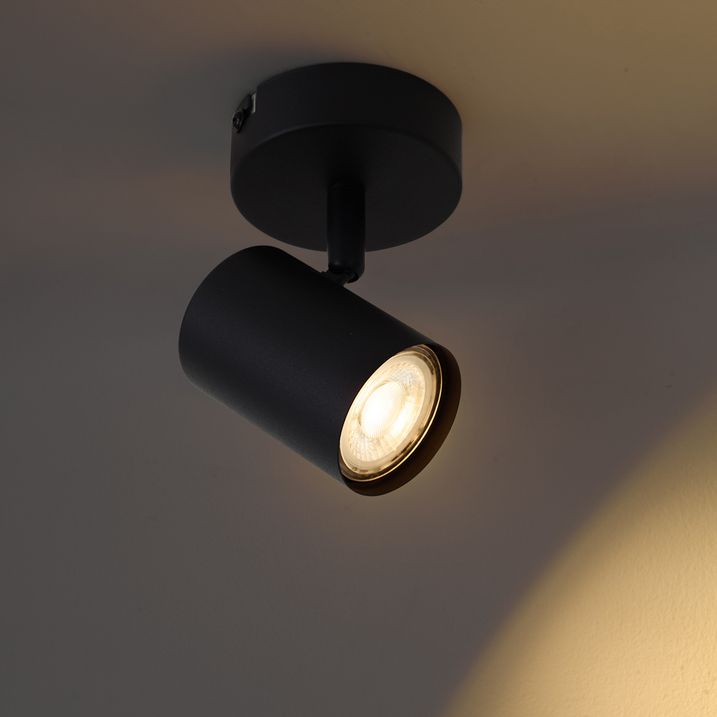 Foco de techo moderno negro orientable - Jeana