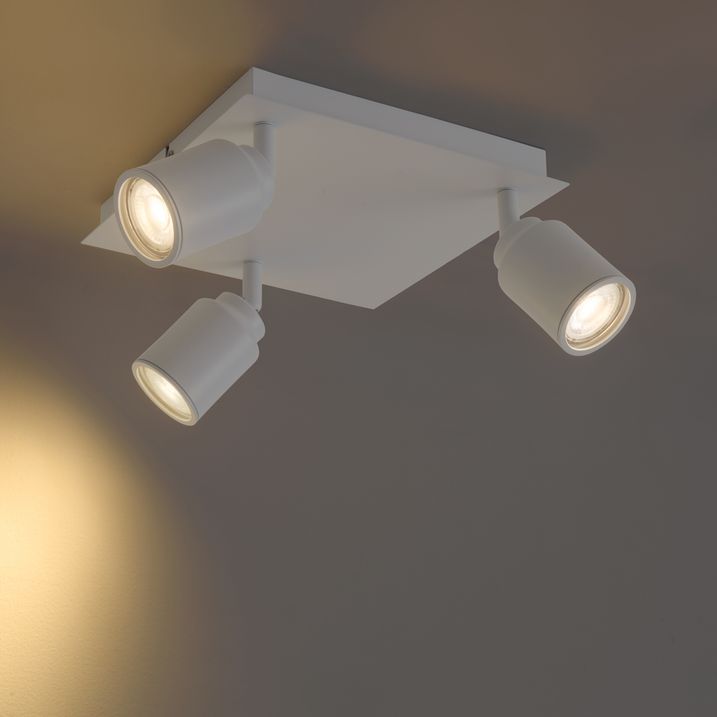 Moderni kupatilski spot bijeli kvadrat 3-svjetlo IP44 - Ducha