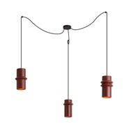 Retro-závesná-lampa-červená-s-čiernou-3-svetlá---Monti