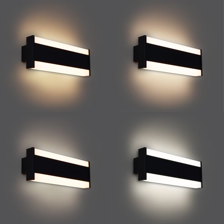 Moderne vegglampe svart 30 cm inkl. LED CCT IP54 - Vanya