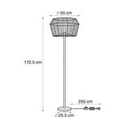 Lampadaire-en-bois-de-noyer-avec-abat-jour-en-corde-de-papier-marron-50/50/30---Mels