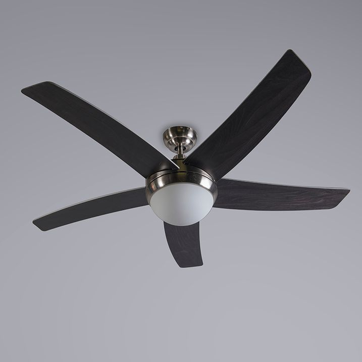 Stropní ventilátor ocelový s černým dřevěným potiskem 132 cm s dálkovým ovládáním - Cool