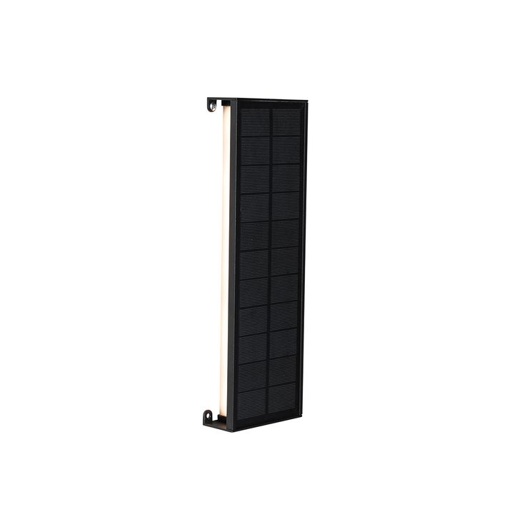 Spoljna zidna lampa crna 30 cm sa LED 4-stepeno zatamnjivanje sa solarnom energijom - Serena