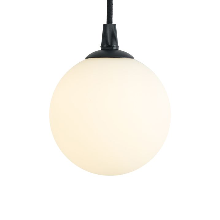 Moderne hanglamp zwart met wit glas voor railsysteem 1-fase - Slimline Eira
