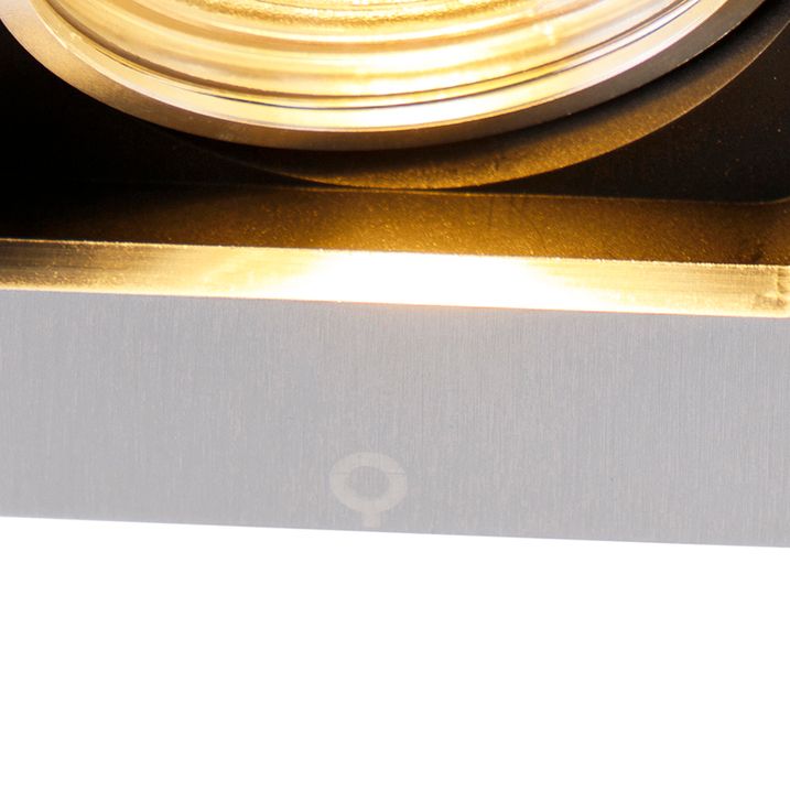 Set of 6 Modern Recessed Spotlights Aluminium Rotatable and Tiltable GU10 50mm - Qure