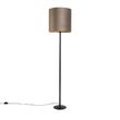 Gulvlampe-sort-med-taupe-og-gull-fløyels-skjerm-40-cm---Simplo