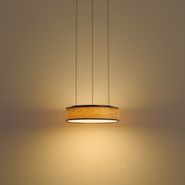 Lámpara-colgante-moderna-negra-con-estampado-de-madera-de-nogal-con-LED-integrado-regulable-en-3-pasos-Easylift---Drew