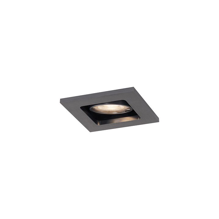6'lı Set Modern Gömme Spot Lamba Metalik Gri GU10 50mm Yuvarlak Eğilebilir - Qure