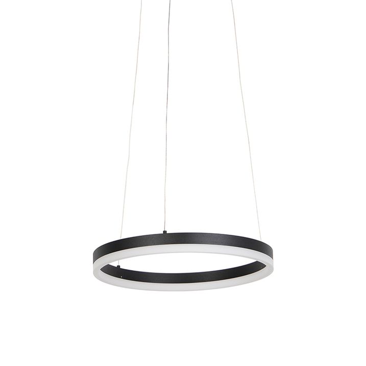 Suspension design noire 40 cm avec LED à 3 niveaux de luminosité - Anello