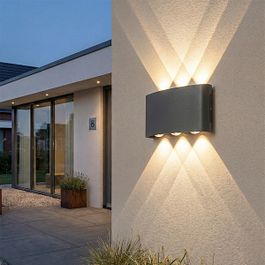 Zunanja stenska svetilka temno siva, vključno z LED 6-luč IP54 - Silly