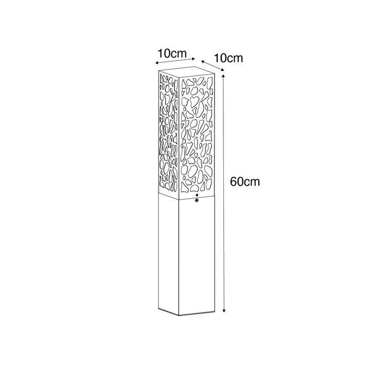 Smarte Aussenleuchte Pollerleuchte schwarz 60 cm IP44 inkl. Wifi ST64 - Nicole