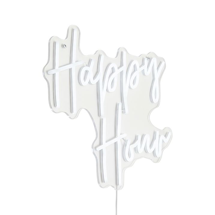 Neonska zidna svjetiljka bijela uklj. LED - Happy Hour