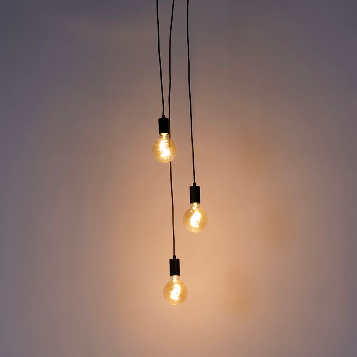 Industriāla piekaramā lampa melna 3 gaismas - Facil