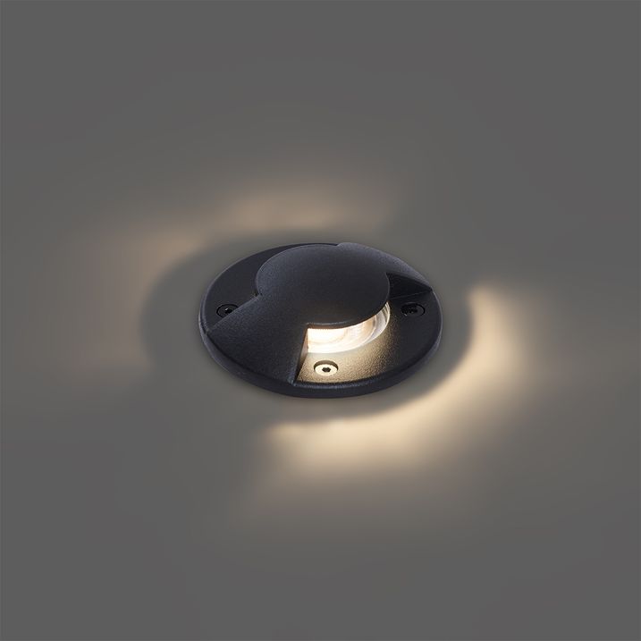 6 modernių įleidžiamų į žemę šviestuvų rinkinys juodas GU10 50 mm 2 šviesų efektas IP65 - Cellar