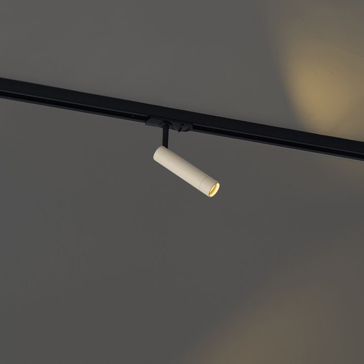 Faretto moderno beige con nero per sistema a binario monofase - Iconic Ivy