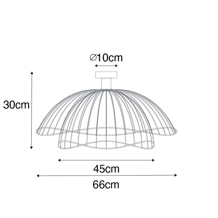 Plafoniera inteligentă neagră 60 cm inclusiv Wifi G95 - Pua