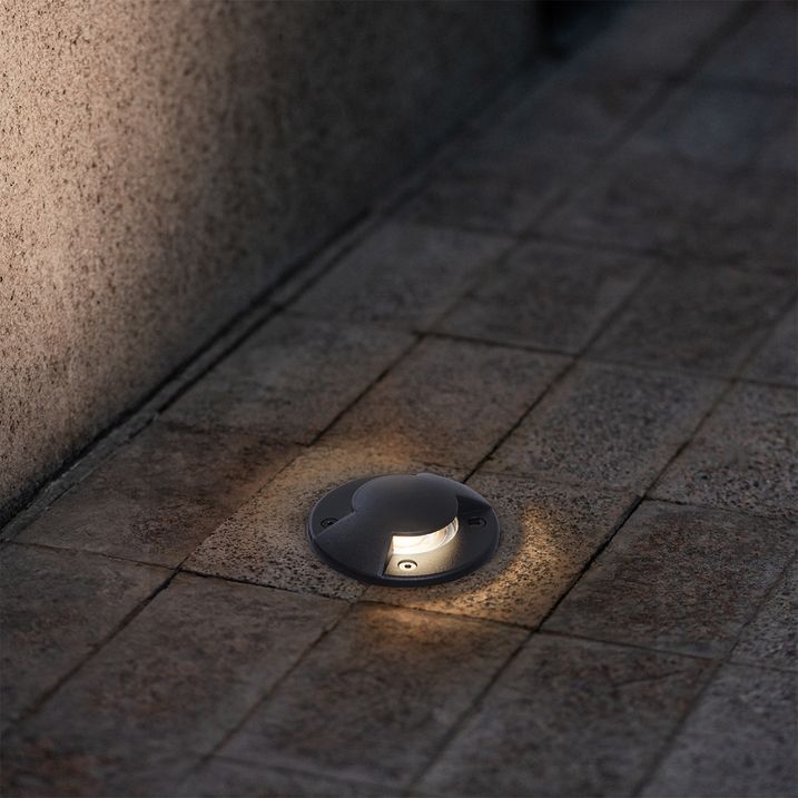 6 modernių įleidžiamų į žemę šviestuvų rinkinys juodas GU10 50 mm 2 šviesų efektas IP65 - Cellar