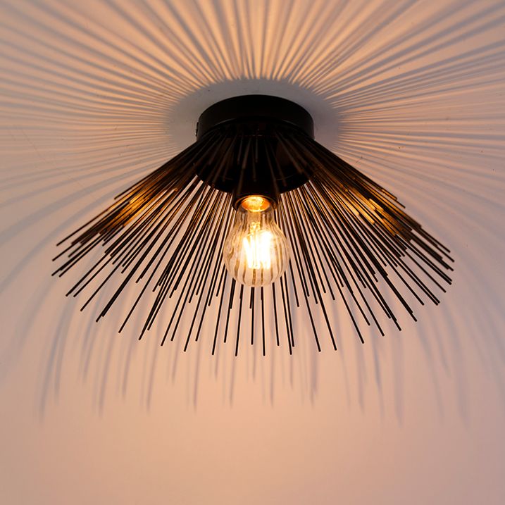 Stropní svítidlo v art deco stylu černé - Broom