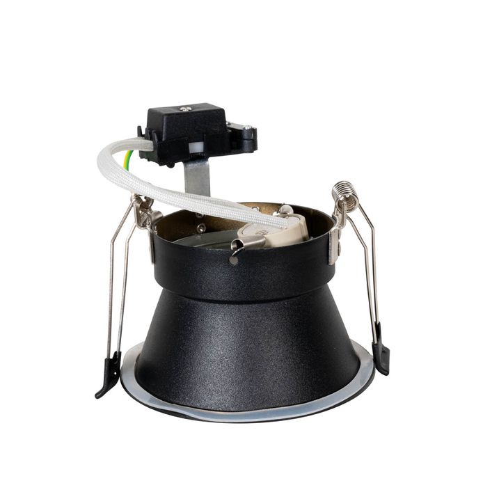 Modern Recessed Spotlight Black with Gold GU10 70mm IP44 - Dept