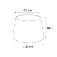 Cotton-Lampshade-Black-32/25/18-with-Gold-Interior