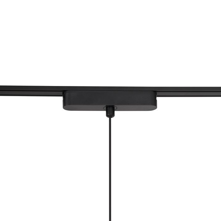 Modern Track Lighting System with 3 Black Pendant Lights 1-Phase - Magnetic Cassie