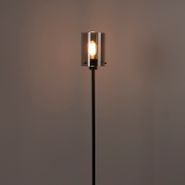Dizajnerska-podna-lampa-crna-sa-dimnim-staklom---Dome