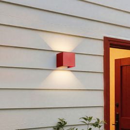 Applique murale d'extérieur moderne rouge foncé avec LED IP54 - Edwin