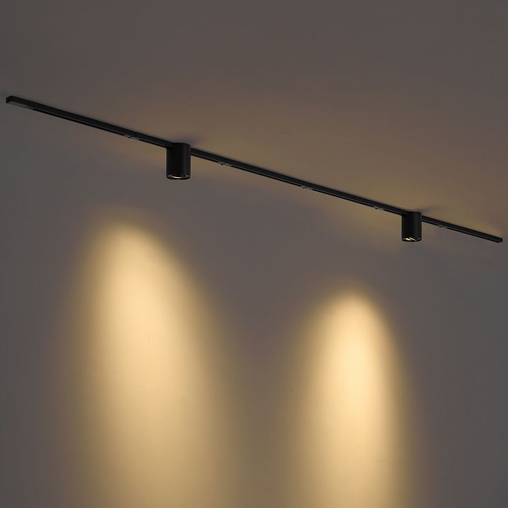 Modern fekete sínrendszer 2 spotlámpával, 1 fázisú - Iconic Rondoo Up