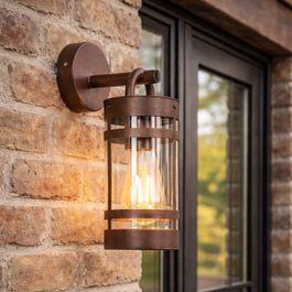 Industrial Outdoor Wall Light Rust Brown IP44 - Ruben