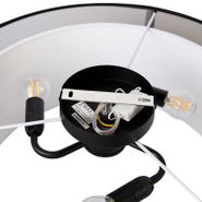 Moderne-loftslampe-sort-med-hvid-50-cm-3-lys---Drum-Duo