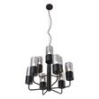 Lustre-moderne-noir-avec-verre-fumé-9-lumières---Laura
