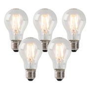 Set-mit-5-E27-LED-Glühbirnen-klar-3W-250lm-2200K