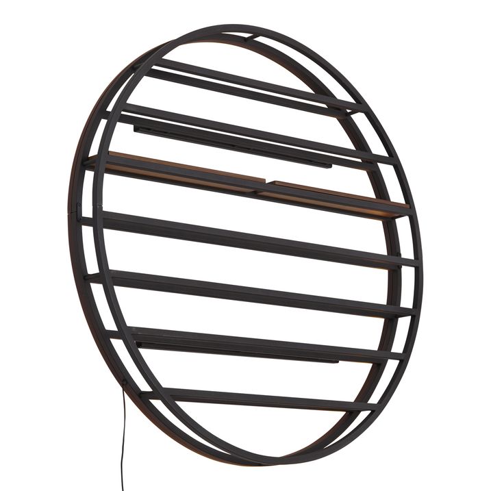 Modern Wall Lamp Black with wine rack Incl. LED - Wine Rack